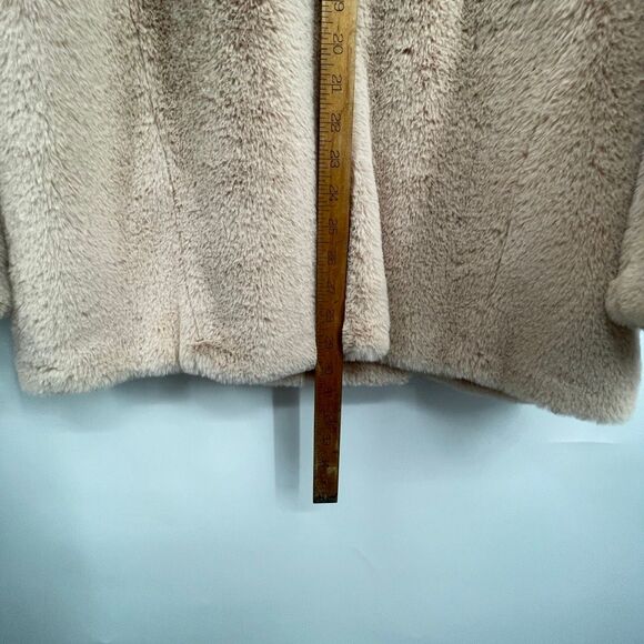 Free People Pink Beige Kate Faux-Fur Double Breasted Jacket Coat Size Medium - Picture 8 of 8